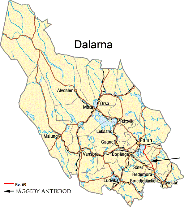 Karta över Dalarna